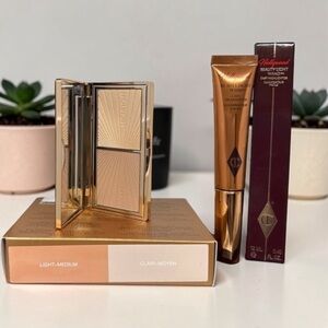 Charlotte Tilbury Makeup Set - Bronze & Glow Palette & Highlighter Wand